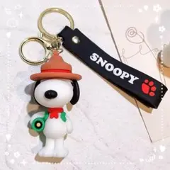 スヌーピー(メガホン)マスコットキーホルダーストラップ付き