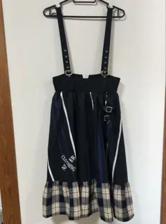 NieR ロングスカート チェック 黒 青 レディースのサムネイル
