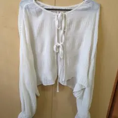 グレイル　前後2Wayプリーツシフォンリボンボレロ[fo1910]