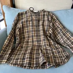 SHOO-LA-RUE ブラウン系チェック 長袖シャツ