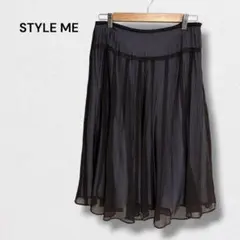 スタイルミー フレアスカート シフォン レース フリル 透け感 ひざ丈 13号のサムネイル