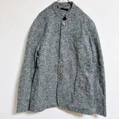 【万能】テーラードジャケット グレー ボタン ポリエステル100% 洗える