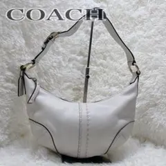 コーチ COACH セミショルダー レザー バッグ ホワイト　11543