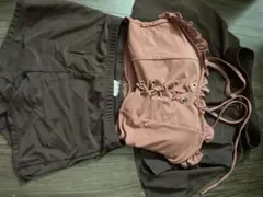 ブラウン セパレート水着 Mサイズ フリル付き　3点セット　Tika