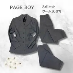 PAGEBOY ウール100％ チェック柄 セットアップ 3点 結婚式 パーティ