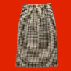 GU ジーユー　チェック柄ロングタイトスカート　カラフル　可愛い　Sスレッド入り