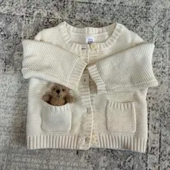 GAPbaby ホワイトニットカーディガン（クマ付き）