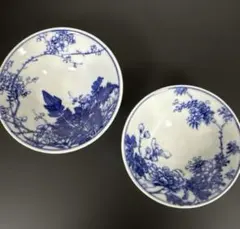 蔵出し 骨董 夫婦盃 2客 染付草花紋 本多左平製 蔵出し 骨董 夫婦盃 2客 染付草花紋 本多左平製 - メルカリ