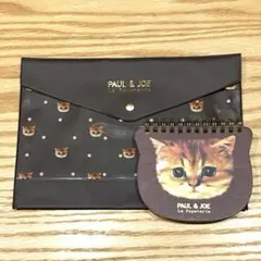 PAUL & JOE 猫デザイン　ポーチ　ノート　2点セット