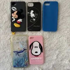 ミッキーマウス ・SNOOPY・鯨・青のシリコンハードiPhoneケース5セットのサムネイル