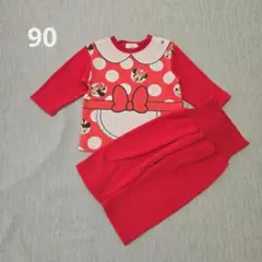 ディズニー ミニーマウス 長袖 パジャマ 裏起毛 90cm