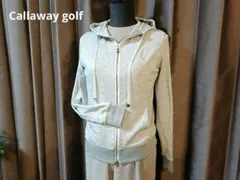 新品同様☆キャロウェイ☆細見え！フルジップスタイリッシュパーカーM杢グレー