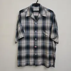 クリーニング済み即完売24SSワコマリアオンブレチェックシャツBROWN/L