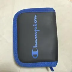 Champion キッズ 財布 二つ折り ファスナー ブラック ブルー