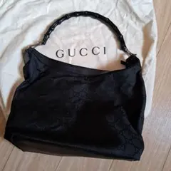 GUCCI バンブー　 GG柄 ナイロン ショルダーバッグ