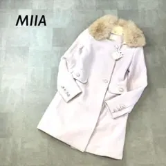 【新品 タグ付】MIIA フォックスファー襟 ウール コート ラベンダー系のサムネイル