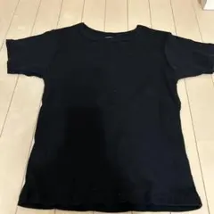 【LOWRYSFARM】黒 リブ編み 半袖Tシャツ