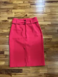 ZARA BASIC タイトスカート レッド Lサイズのサムネイル