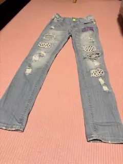 150cm ZIDDY ダメージ加工 ボトムス　デニムパンツ