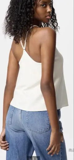 ユニクロ クレープジャージーブラキャミソール 2色セット ホワイト ブラック