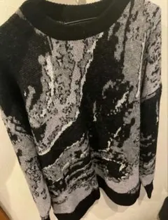 HARE ハレ フリーサイズ ニット 柄 黒 グレー系 模様