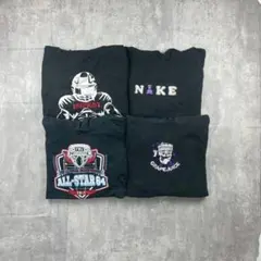 4枚セット パーカー まとめ売り 黒 XL L 3XL 刺繍 ロゴ プリント