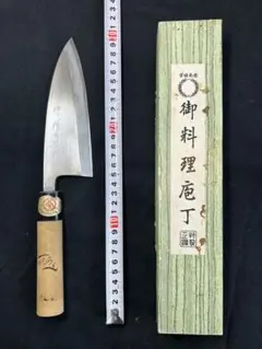 180 堺精宏 在銘 / 出刃包丁 刃渡り15㎝ 峰厚7.5㎜ 重量249g - メルカリ