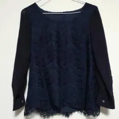 中古 ivory court アイボリー コート レース付き　カットソー　日本製のサムネイル