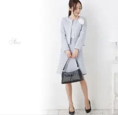 セレモニー　ツイードジャケット　水色　11号