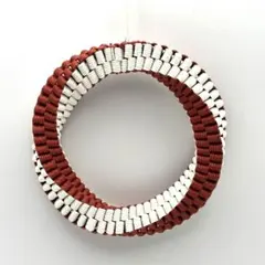 【管理番号56】クラフトバンド 白x赤12cmミニリース土台