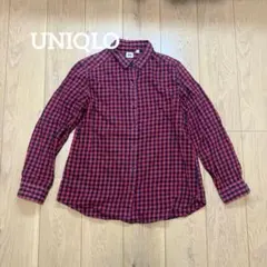 UNIQLO ユニクロ 赤 黒 チェック柄 フランネルシャツ XL
