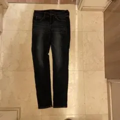 スキニーデニム ダークブルー ハイウエスト