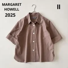 ■近年2025マーガレットハウエル 【定価3.5】コットンポプリンシャツコーヒー □近年2025マーガレットハウエル 【定価3.5】コットンポプリンシャツ