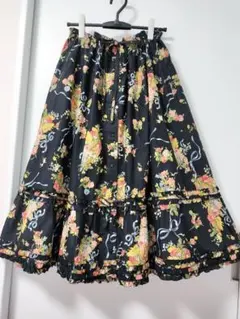 PINK HOUSE　ピンクハウス　ギャザーピコレース ロングスカート