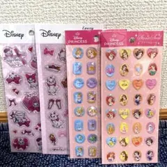 ディズニープリンセスストーンシール、マリーちゃんエポキシラメシール 4種セット