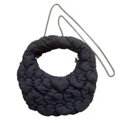 ZARA ザラ チェーンショルダーバック キルティング ハートデザイン ブラック