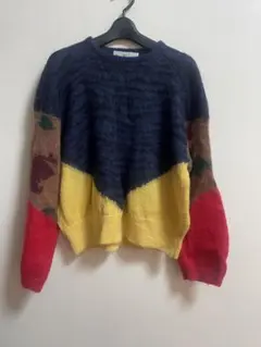 TOGA PULLA カラーブロック長袖ニット