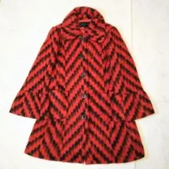 モヘヤ50% シャギー ロングコート フレアスリーブ レトロ Vintage