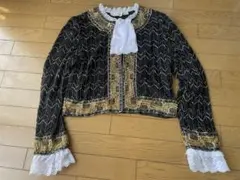 DOROTHY ドロシー ドット柄 レース 刺繍 シフォンブラウス ジャケット 