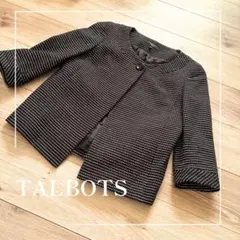 超美品☆TALBOTS ノーカラージャケット ブラック・ホワイト 0Pのサムネイル