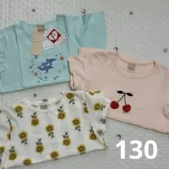 【新品含む】130)プティマイン　半袖Tシャツ　3点セット　夏物　女の子
