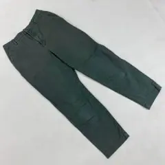 UNIQLO テーパードパンツ ダークグリーン ウエストゴム 綿混 Sサイズ