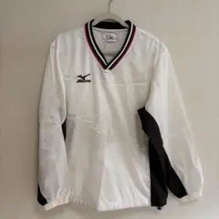 MIZUNO ウィンドブレーカー 長袖【LL】Vネック プルオーバー 白