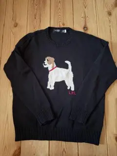 美品✨ローレン ラルフローレン インターシャニット ドッグ柄コットンセーター