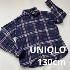 UNIQLO 長袖シャツ 130 ネイビー系チェック