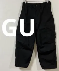 ジーユー　GU スーパーワイドカーゴパンツ　Mサイズ　ブラック　美品
