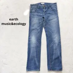 【アースミュージックアンドエコロジー】M ストレートデニムジーンズ
