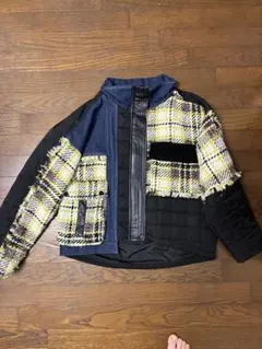 チェック柄パッチワークジャケット