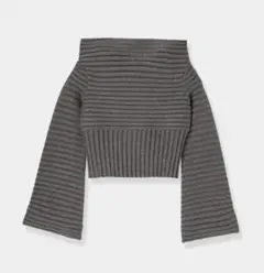 L'aube blanc Off Shoulder Panel Knit ニット