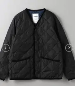 【美品】＜TAION＞ シティ パイピングVネック ダウン★ブラック　最安値！